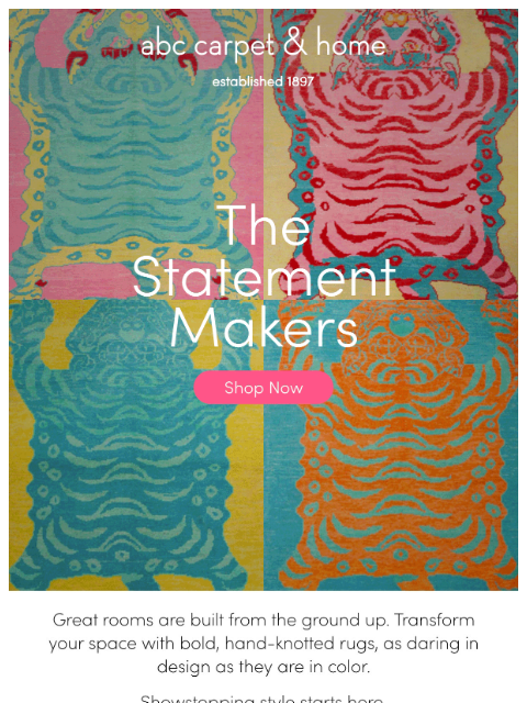 abchome newsletter: Bold Rugs for Daring Spaces