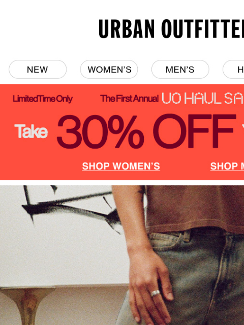 urbanoutfitters newsletter: top-tier men's denim + 30% OFF