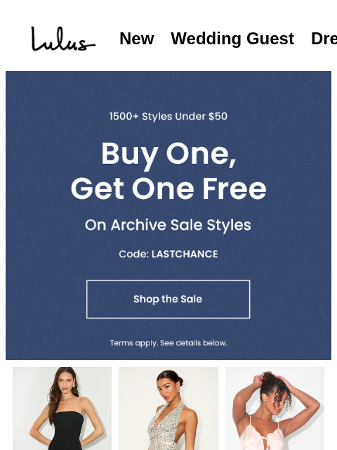 lulus newsletter: BOGO: 1500+ STYLES UNDER $50* 🤩​