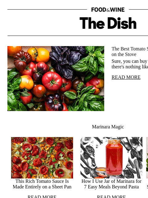 foodandwine newsletter: The Best Tomato Sauce Starts Before You Turn on th...