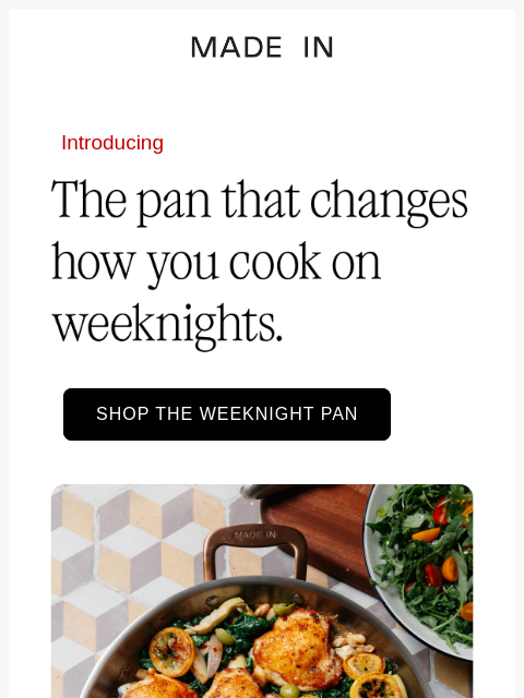 madeincookware newsletter: Meet the NEW Weeknight Pan