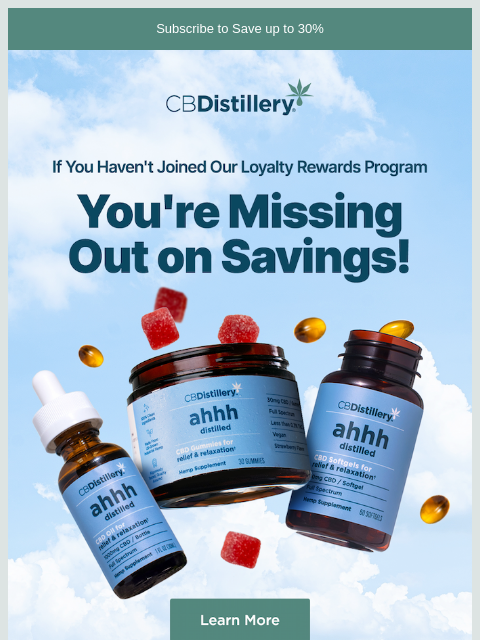 thecbdistillery newsletter: Have you signed up for loyalty rewards?