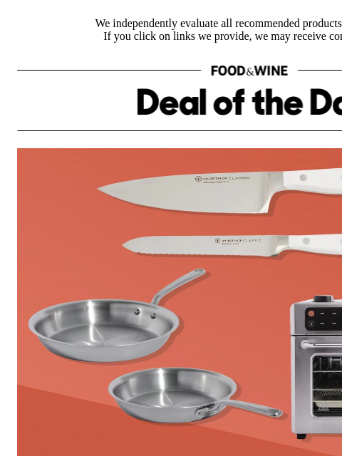 foodandwine newsletter: Up to 70% Off: Wüsthof, MadeIn, and Le Creuset Cul...