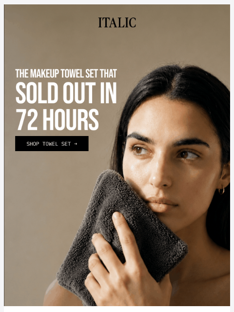 italic newsletter: Back in stock: Make-Up Towel Set