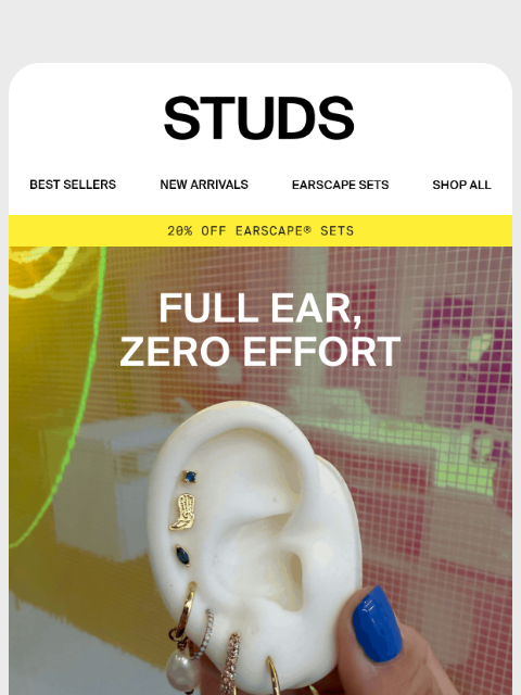 studs newsletter: New Sets Just Dropped — 20% Off ☀️