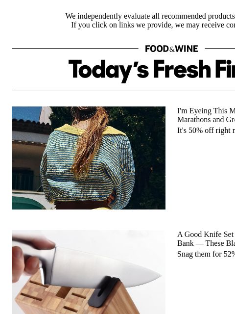 foodandwine newsletter: Good Knives Don't Have to Break the Bank — This 52...