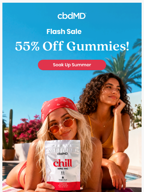 cbdmd newsletter: 55% Off Gummies? Say Less. ⚡