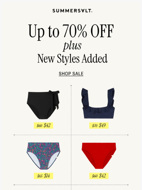 summersalt newsletter: Hello, new SALE styles 🤩