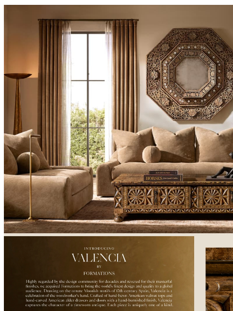 rh newsletter: Introducing Valencia by Formations. Inspired by Or...