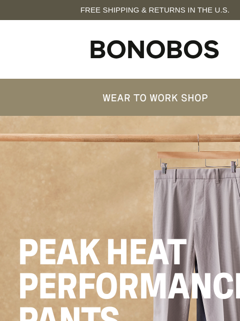 bonobos newsletter: Work Pants That Crush Commutes