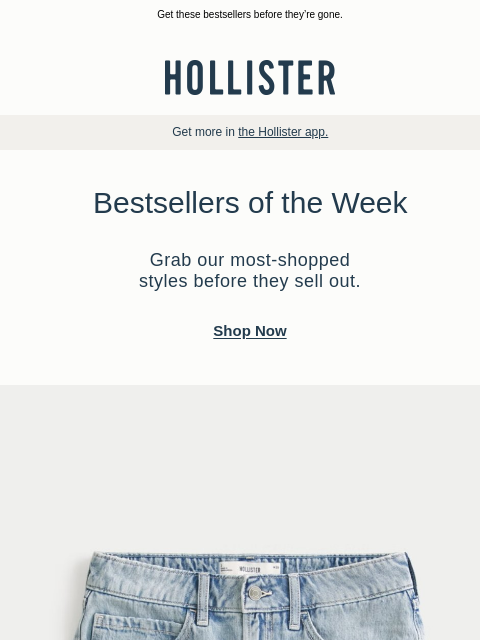 hollisterco newsletter: Going, going…