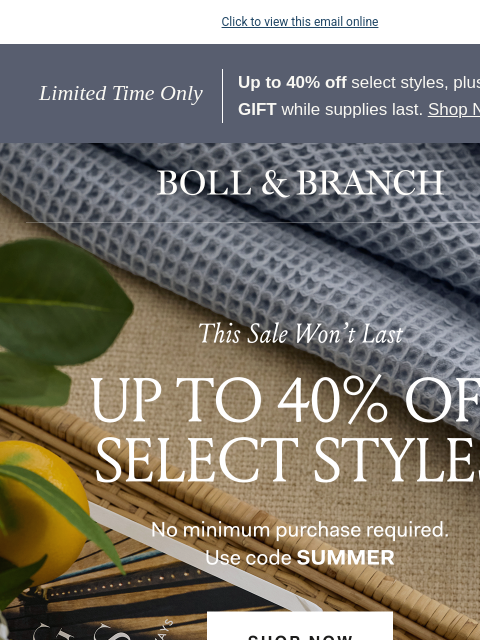 bollandbranch newsletter: ⌛ Final weekend for up to 40% off select styles