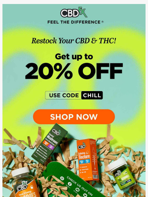 cbdfx newsletter: Restock your CBD & THC for August!