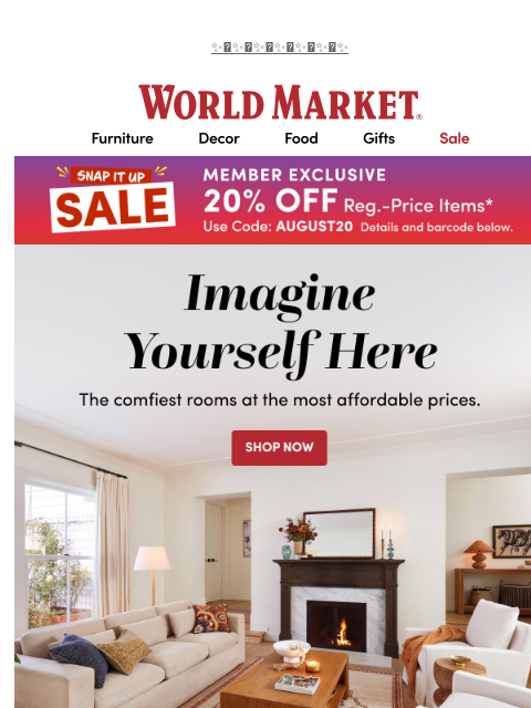 emailworldmarket newsletter: Save 20% AND pay over time? Yes, please. 🙋‍♀️