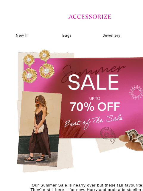 accessorize newsletter: Ending SOON: up to 70% off bestsellers!