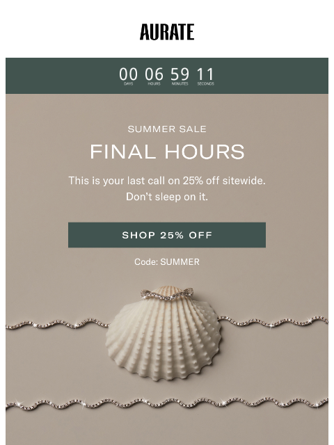 auratenewyork newsletter: $#@%! Only 6 Hours Left