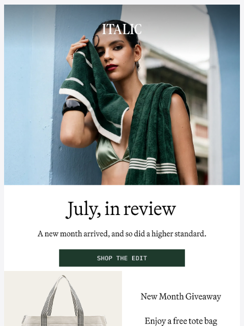 italic newsletter: Unlock a Free Beach Tote ($149 Value)