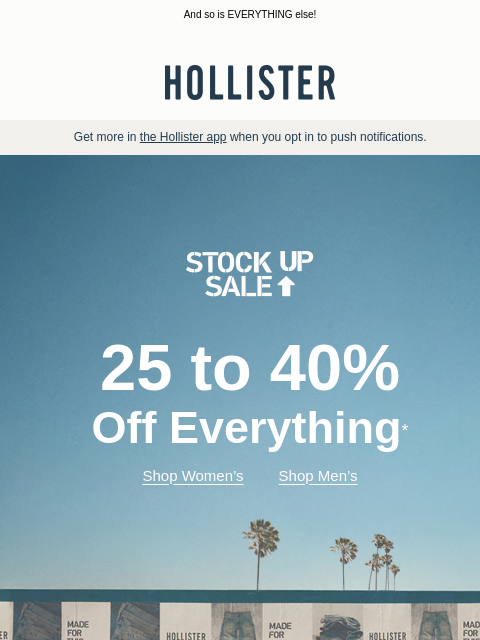 hollisterco newsletter: All 👏 Jeans 👏 On 👏 Sale 👏
