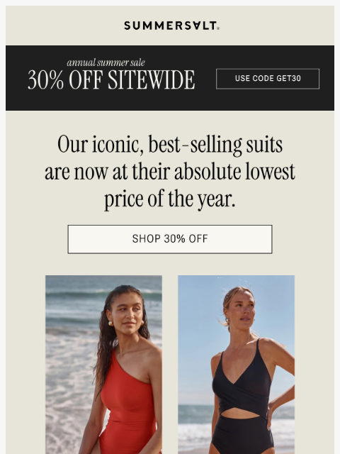 summersalt newsletter: All our best. All 30% Off