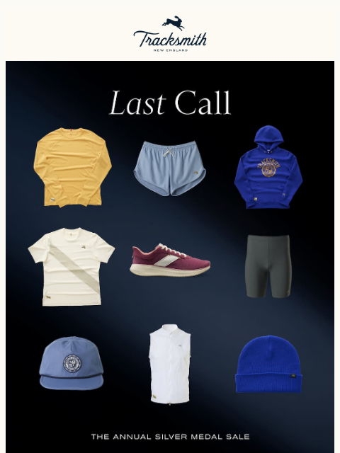 tracksmith newsletter: The Silver Medal Sale Ends at Midnight