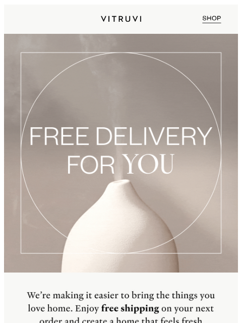 vitruvi newsletter: Don’t Miss FREE Shipping 🌷