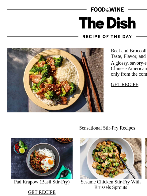 foodandwine newsletter: Beef and Broccoli