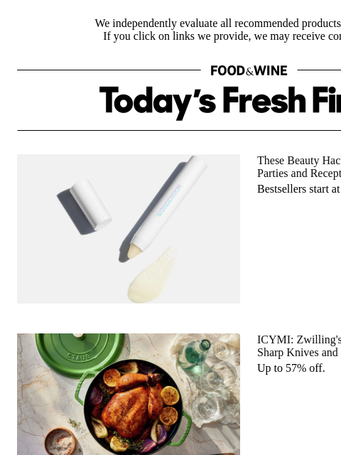 foodandwine newsletter: Score Up to 57% Off Zwilling Knives and Staub Cook...