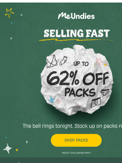 meundies newsletter: These packs are selling fast...
