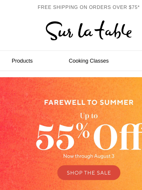 surlatable newsletter: 🌅 So long, summer. Up to 55% off.