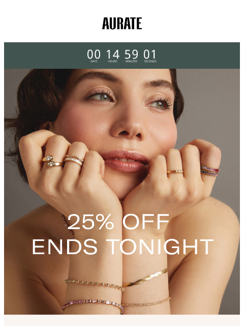 auratenewyork newsletter: SALE ENDS TONIGHT!