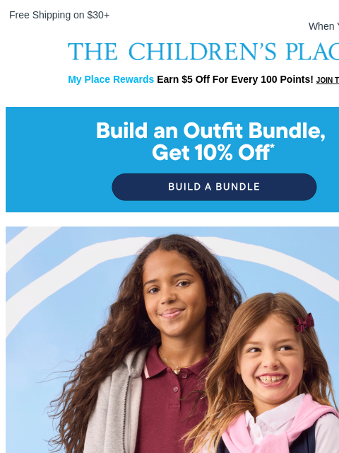 childrensplace newsletter: Fit Check: Uniform Edition 👕🎒