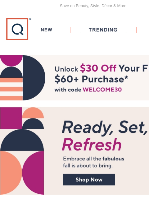 Save on Beauty, Style, Décor & More QVC New TRENDING DEALS Unlock $30 off Your First Purchase Ready Set Refresh Fashion Day Sale Big Beauty Sale Gold on Sale Organization on Sale Harvest Finds Sony