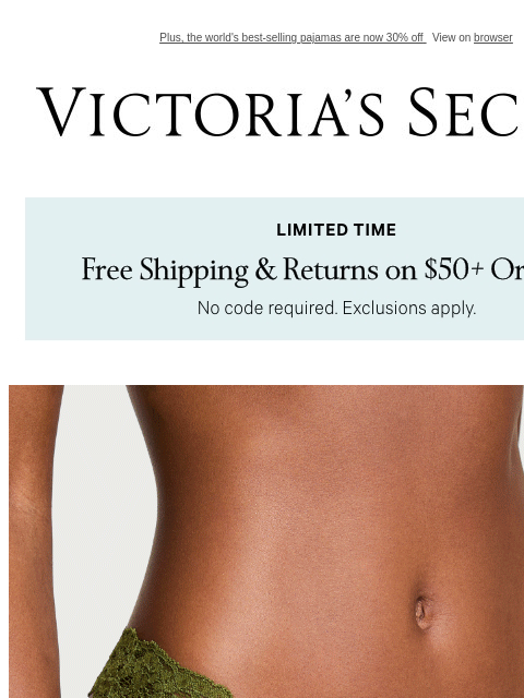 Plus, the world's best-selling pajamas are now 30% off View on browser Victoria's Secret VSCC Available Credit Display images to show real-time content Display images to show real-time content