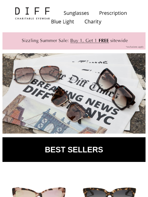 diffeyewear newsletter: Breaking News! ☀️