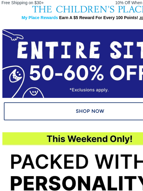 childrensplace newsletter: $15 Backpacks & $5 Lunchboxes: Find Your Faves!🎒