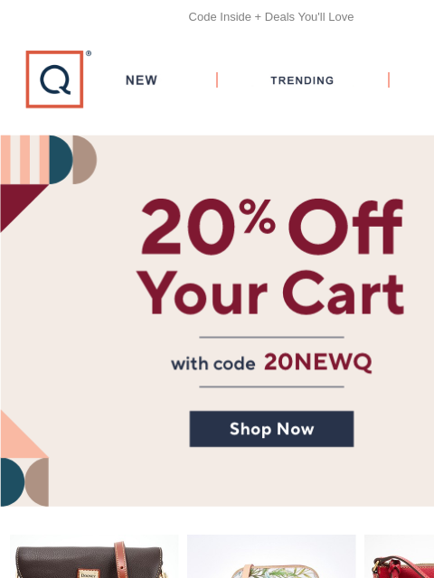 qvcemail newsletter: New? Take 20% Off Your Cart