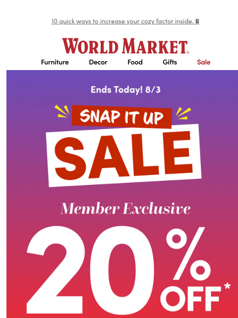 emailworldmarket newsletter: ⏳ ⏰ 🚨LAST DAY to save 20%.