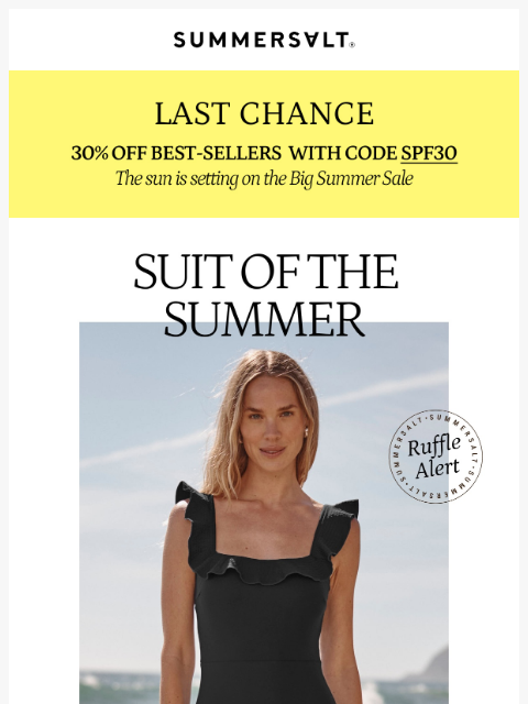 summersalt newsletter: The Suit of the Summer is Selling Out
