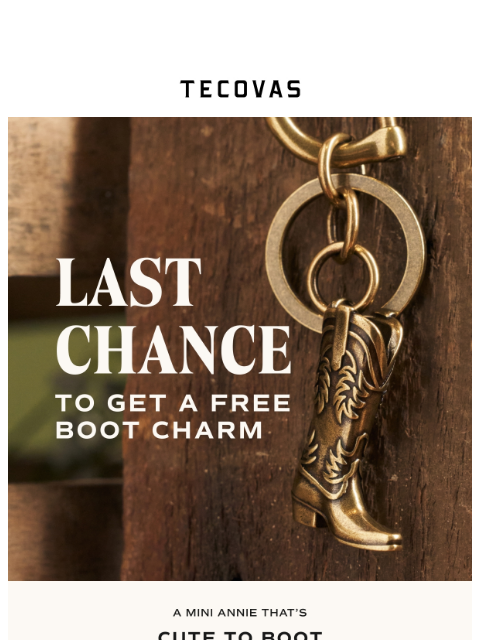 tecovas newsletter: Last day for a FREE boot chain
