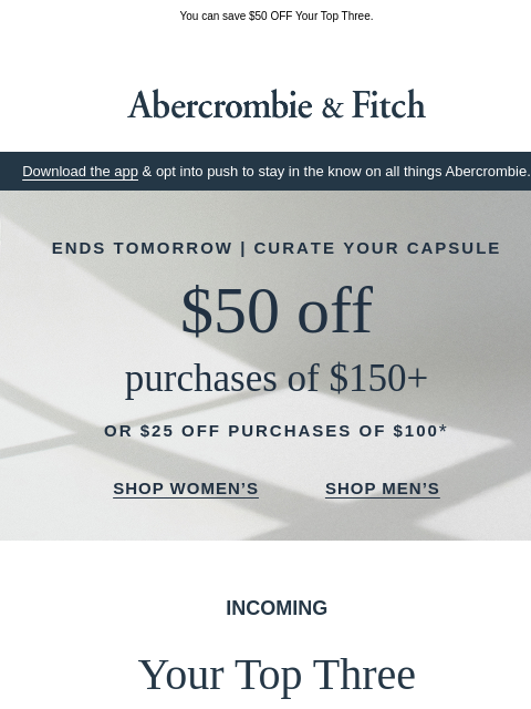abercrombie newsletter: Nothing beats an A&F holiday.