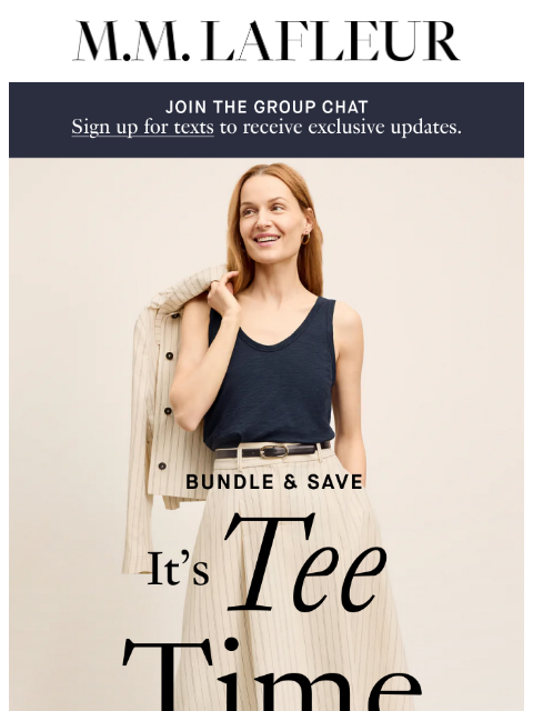mmlafleur newsletter: UP TO 15% OFF: It’s a tee party. 🫖