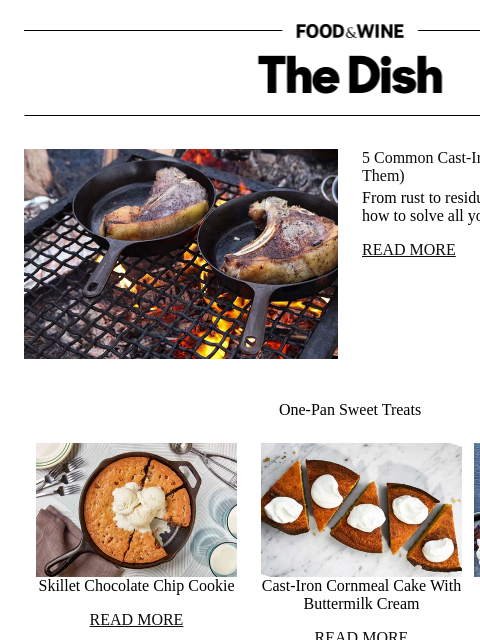 foodandwine newsletter: 5 Common Cast-Iron Problems (and How to Fix Them)