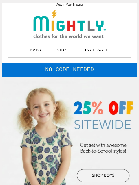 mightly newsletter: Sitewide Sale🚨: Save 25% Today!