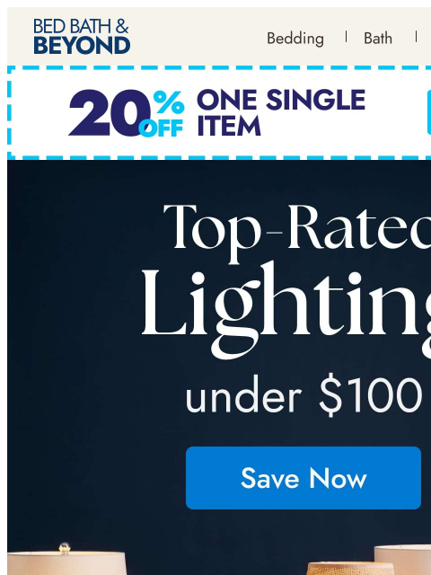 bedbathandbeyond newsletter: A brighter home starts under $100