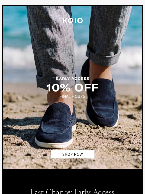 koio newsletter: Final Hours: 10% Off Restocks Ends Tonight