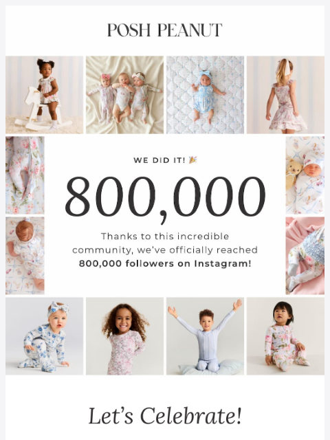 poshpeanut newsletter: We Did It! Celebrate 800K With Us 🎉