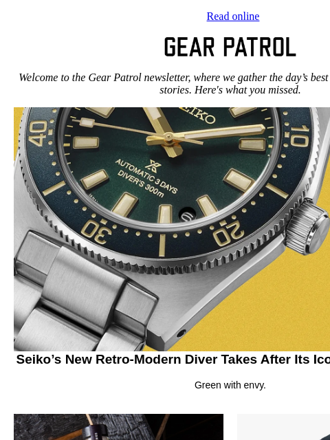gearpatrol newsletter: Seiko's Latest Retro-Modern Diver Is a Stunner