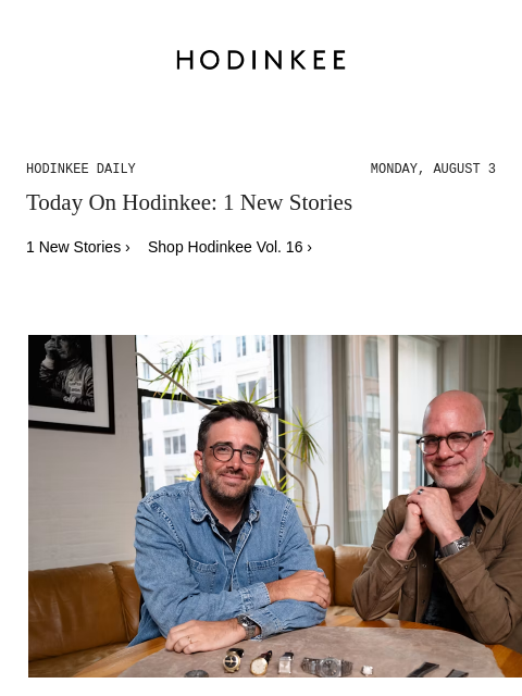 hodinkee newsletter: Hodinkee Daily | 08/03/2026