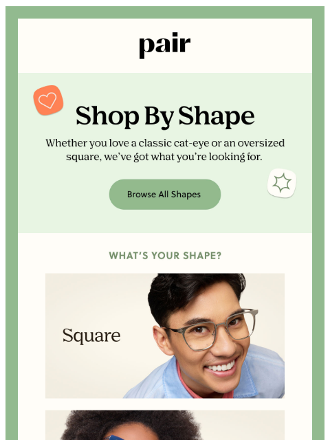 paireyewear newsletter: Shop By Shape 👓