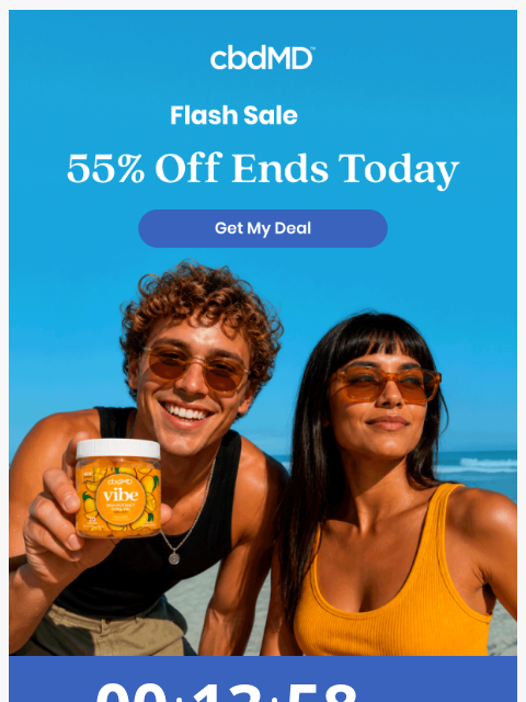 cbdmd newsletter: 55% Off Gummies Ends Today!